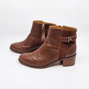 Bobbies Paris Trepidante brown leather ankle zip boots 36